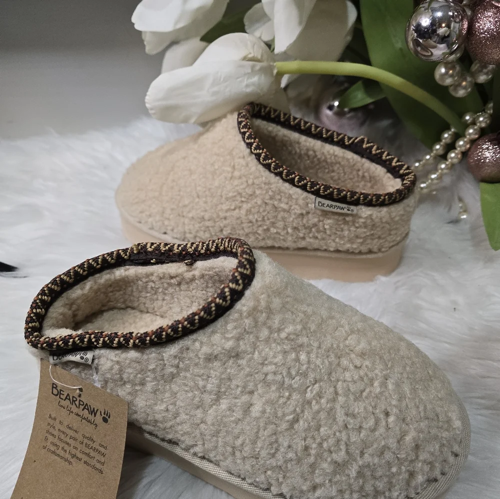 BEARPAW Snuggle Martis Youth Oat Size 4 | Youth's Slipper | Youth's Shoe | New